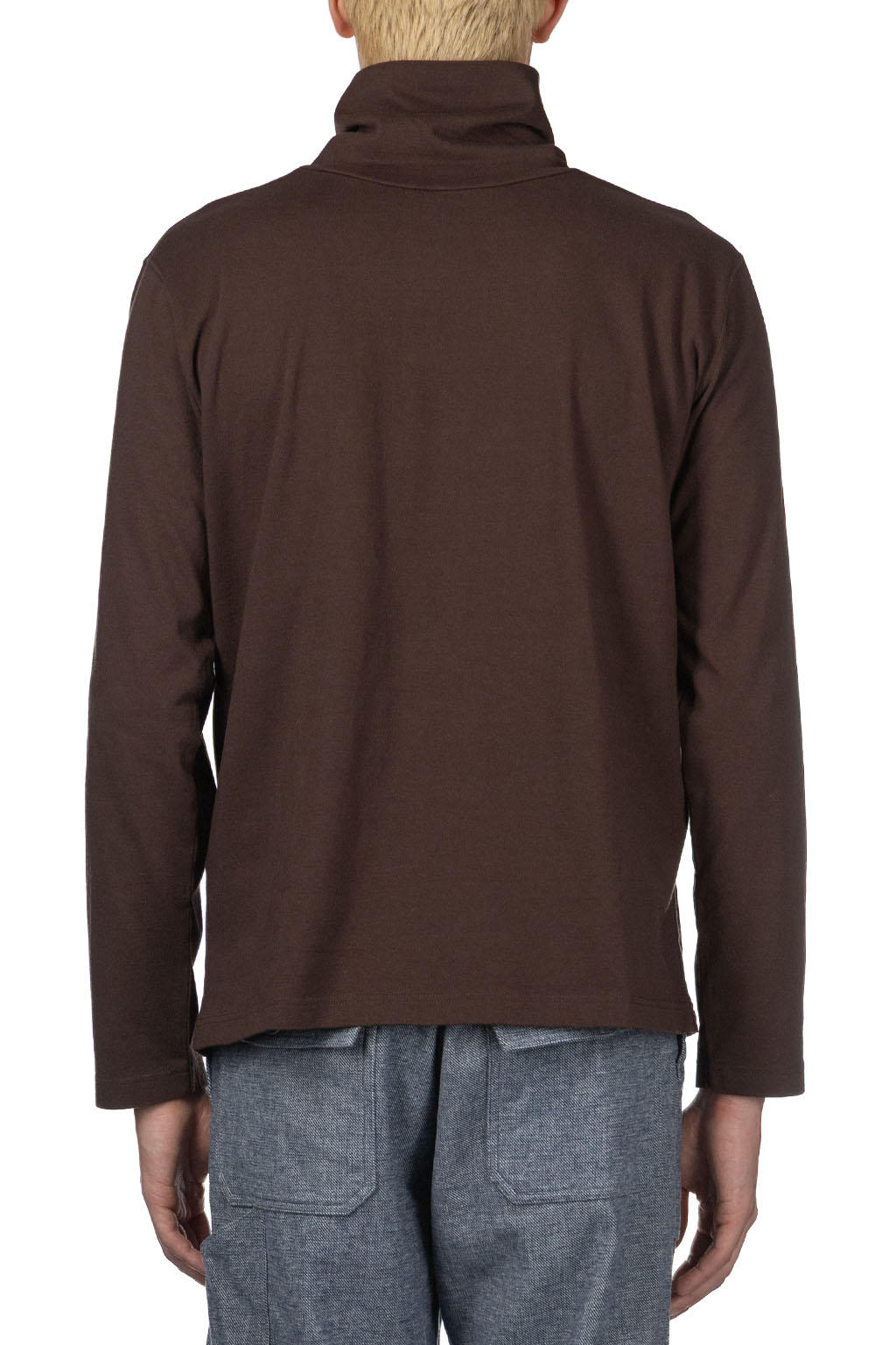 ts(s) - Open end Yarn Cotton Jersey Turtle Neck Shirt - Brown